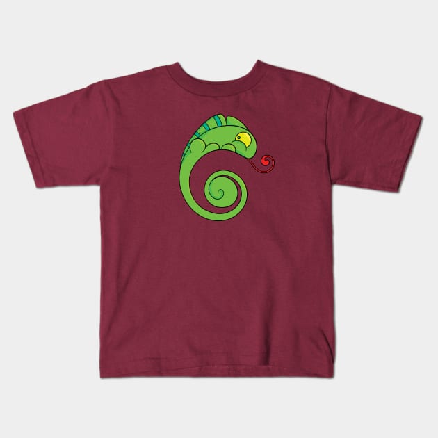 Cute chameleon Kids T-Shirt by spilu